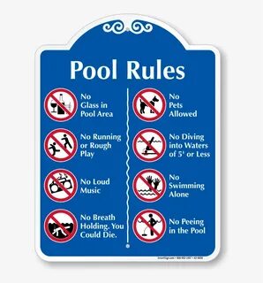 Pool Rules, Prohibition Rules At Pool Area With Graphics - R