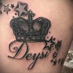 tattoo crown with the inscription 08.12.2019 № 015 -tattoo c