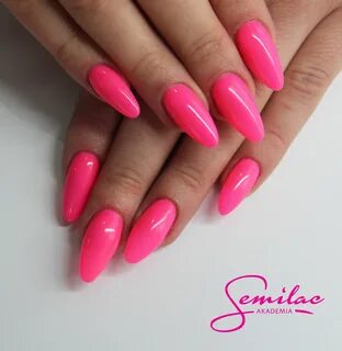 #pinknails #semilac #longnails #gelnails #neon Nails, Nails 