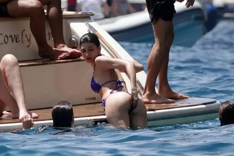 Ursula Corbero While making a splash in a blue bikini in Cap