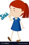Girl gesturing to stop using noise Royalty Free Vector Image