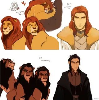 Хуманизация персонажей мультфильма "Король лев" Пикабу