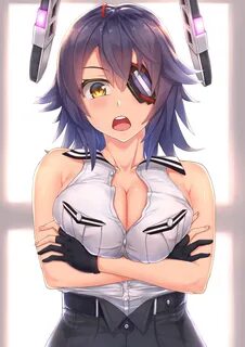 Wallpaper : breast hold, cleavage, hard nipples, eyepatches,