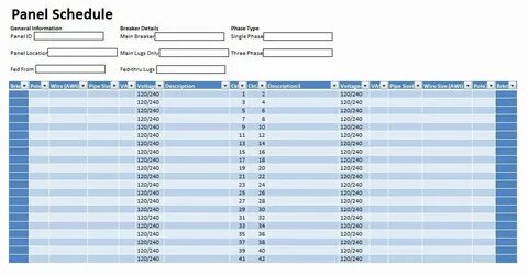 Electrical Panel Labels Template New Panel Schedule Template