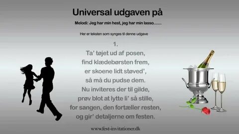 Universal Dansk udgave invitationssang som kan bruges til al
