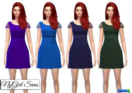 NyGirl Sims 4: Bowed Lace TShirt Sundress