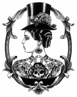 Victorian Tattooed Lady Tattoo Print on Etsy, $25.00 Tatts Т