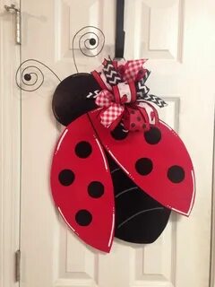Spring/Summer Ladybug Hand Painted Door Hanger Spring crafts