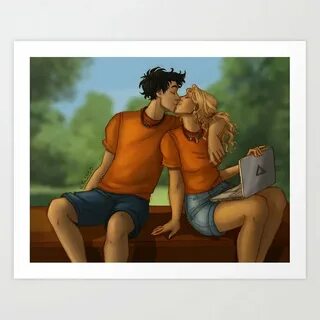 Percy and Annabeth kiss Art Print by ritta1310 Society6