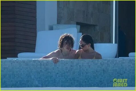 Timothee Chalamet & Eiza Gonzalez Get Steamy in the Pool Tog