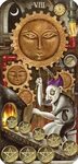 Deviant Moon Tarot- Eight of Pentacles 78 Whispers In My Ear
