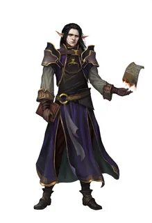 Ray, shadow sorcerer Fantasy character design, Elf character