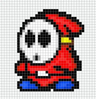 Mario Shy Guy Chart Pixel Art Pixel art personnage, Dessin p