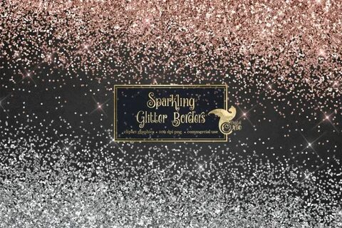 Sparkling Glitter Borders Clipart Silver and Gold Glitter Pn