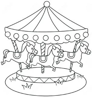 Merry go round coloring page