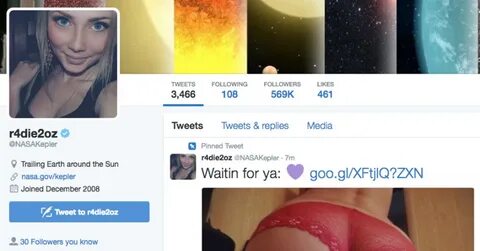 Хакеры устроили порноатаку на Twitter NASA Пикабу