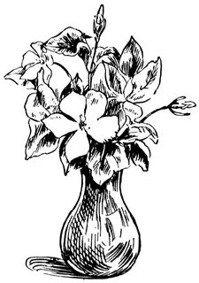 Library of vase of flowers black and white png transparent s