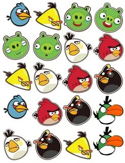 Free Printable Angry Birds Stickers, Toppers or Labels. - Oh