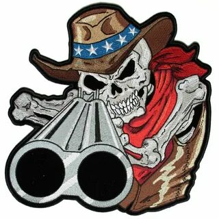Library of skull in cowboy hat on a motorcycle vector librar