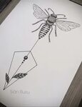drawing wasp 07.01.2020 № 11019 -wasp tattoo sketch- tatufot