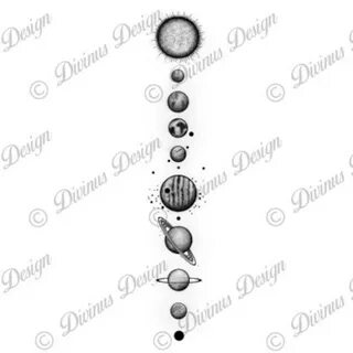 Simple Solar System Tattoo Design and Stencil Instant Etsy S