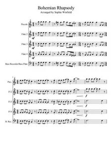 Bohemian Rhapsody - Arranged For Flute Choir (Piccolo, 3 Flu