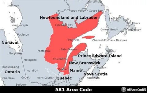 581 Area Code - Location map, time zone, and phone lookup