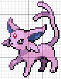 Espeon en 2020 Punto de cruz de pokemon, Dibujos de puntos, 