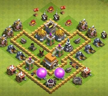 Coc Layout Th5 - Clash of Clans Town Hall 5 Defense (CoC TH5