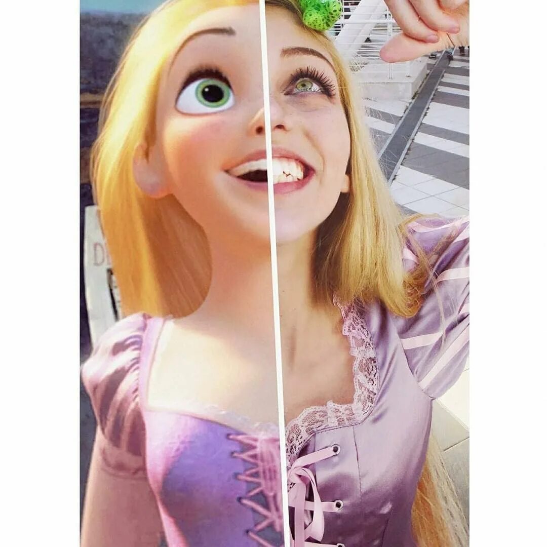 "Do you prefer Rapunzel with short brown hair or long blond hair? ðŸŒ¸ c...