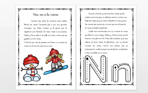 Cuentos con fonemas la letra "N" Noa va a la nieve - Orienta