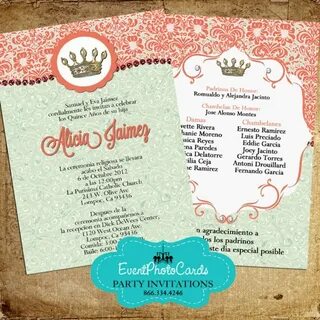 Change colors! Buy Our quinceanera invites! Mint Green Coral