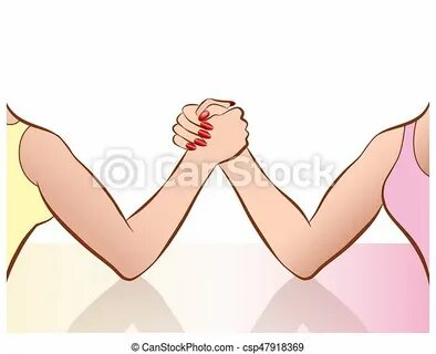 Womens arm wrestling. Womens arm wrestling as a symbol for f