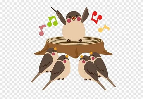 Bird Music Singing Illustration, Vogels, dieren, bek png PNG