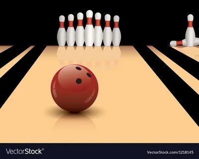 Bowling ball and pins Royalty Free Vector Image