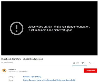 YouTube sperrte Videos der Blender-Foundation heise online