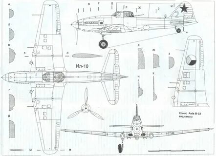 Ilyushin Il-10 Blueprint - Download free blueprint for 3D mo