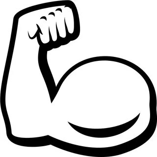 Emoji Muscle Biceps Arm - Muscle Emoji Black And White - (10