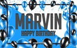 Скачать обои Happy Birthday Marvin, Birthday Balloons Backgr