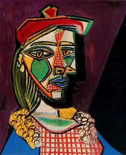 Пабло Пикассо - Женщина в берете и клетчатом платье 1937 Вой