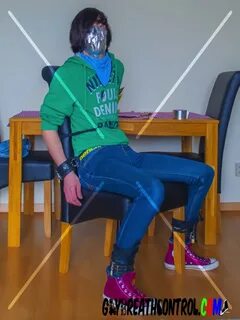 Emo Bound To Chair, Sniffing and Duct Tape Breath Controlled