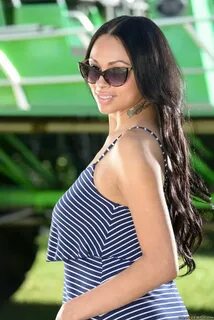 Sultry wife Bethany Benz doffs sunglasses and dress to pose 