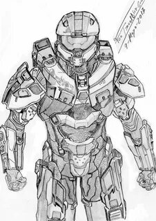 Halo 4 Master Chief Drawing at PaintingValley.com Explore co