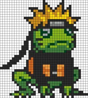 Uzumaki Naruto Frog Mode Sprite Kandi Pattern Pixel art grid