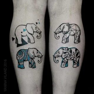 Matching elephant tattoos for Oleg.