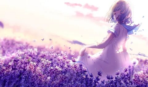 "luluchwan" Anime flower, Anime scenery, Female anime