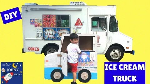 DIY Cardboard Mr Softee Ice Cream Truck For Kids Pretend Pla