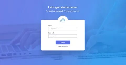 Sign in screen for a web app on Behance