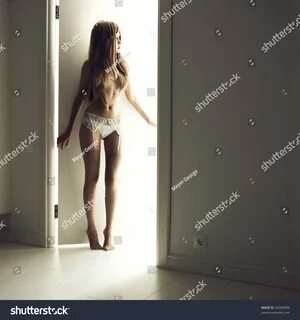 Nude Elegant Woman Luminous Doorway Stock Photo 60268894 Shu