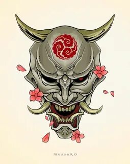 Oni mask Japanese tattoo art, Japanese mask tattoo, Hannya m